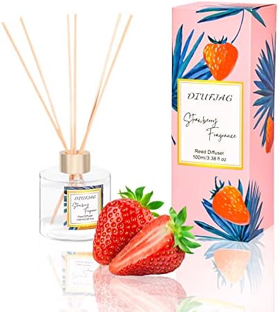 DIUFJAG 150ml Reed Diffuser Set with 100ml Strawberry Scent