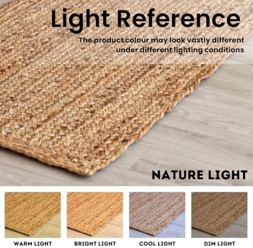 HOMEMONDE Reversible Jute Area Rug - 2x3 ft Natural Fiber Decor