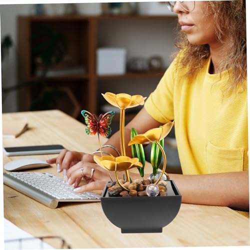 Iron Art 10-Inch Tabletop Water Fountain for Home Office Decor