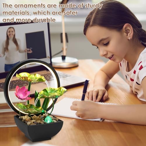 Kandishiex Tabletop Fountain with LED Lights