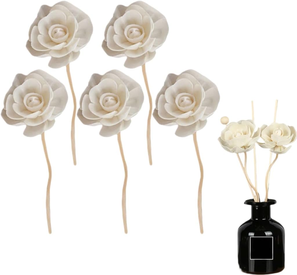 5PCS Rattan Diffuser Sticks with Artificial Flowers