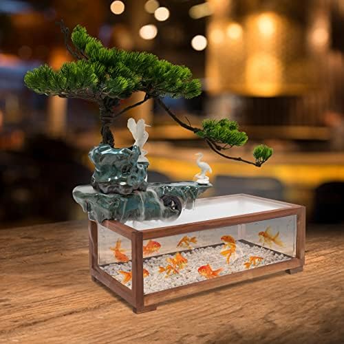 Tabletop Fountain with LED Light and Water Wheel