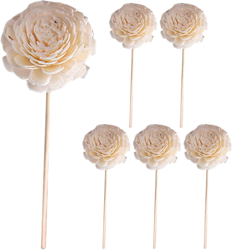 HOMSFOU Reed Diffuser Sticks 6pcs Rose Rattan Aroma Volatile Refill Sticks for Home Office Car