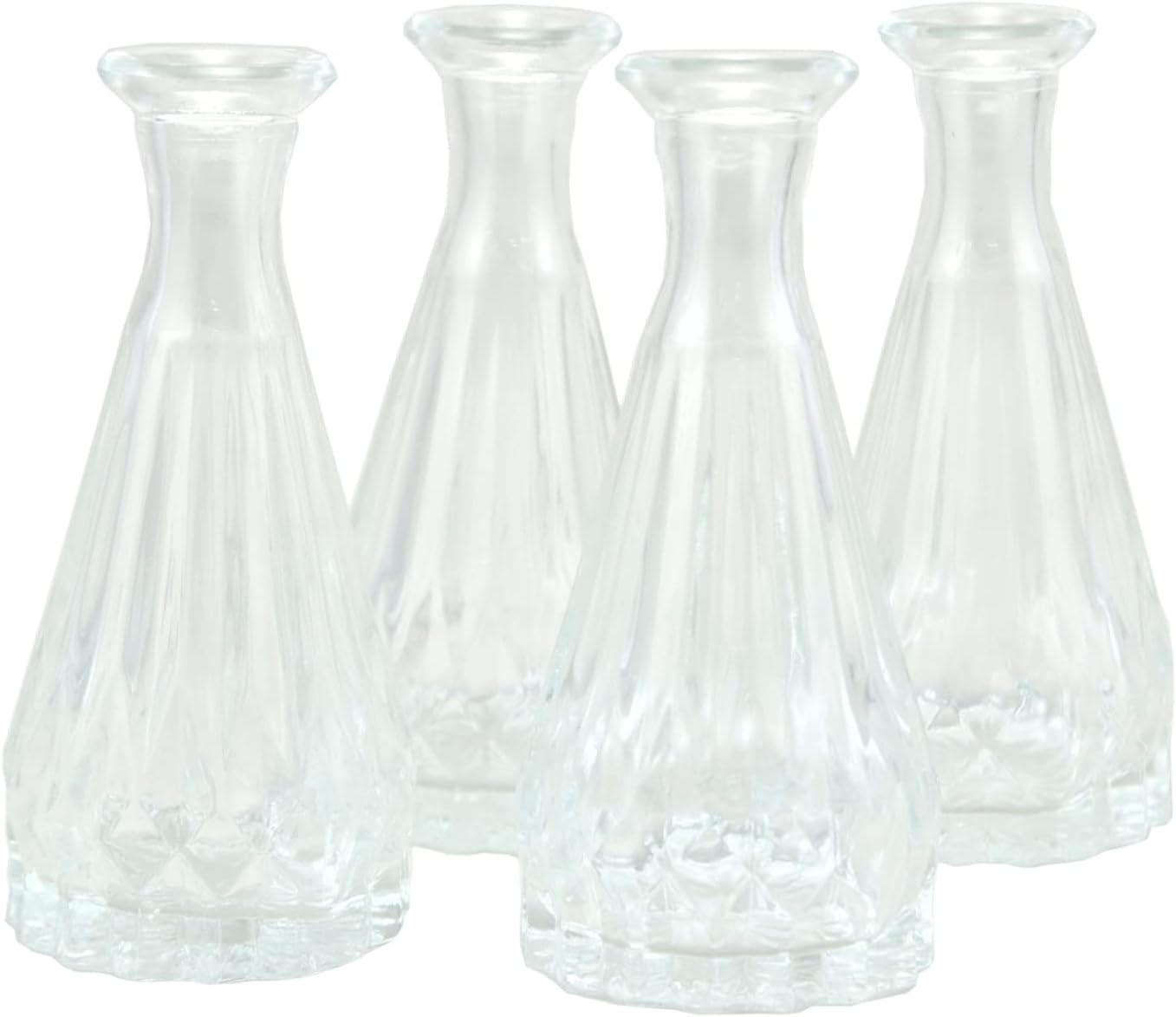 4pcs 60ml Empty Glass Diffuser Bottles with Diamond Embossing