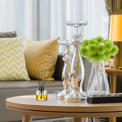 Chunful 10 Piece Reed Diffuser Set Empty Glass Jars with Black Caps and Rattan Sticks