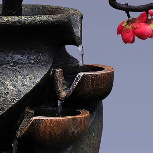 YKHB Tabletop Fountain Resin Indoor Landscape Decor