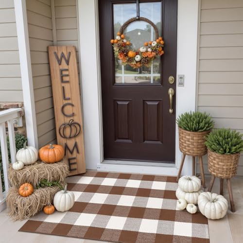 Collive Buffalo Plaid Checkered Outdoor Rug 275x43 Inches