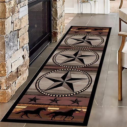 Vintage Rustic Barn Star Rug 2x7ft Hallway Floor Mat