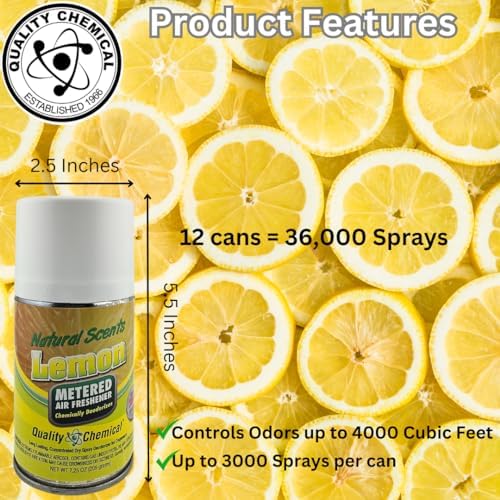 Quality Chemical Lemon Fragrance Refill Can - 725 oz Pack of 12