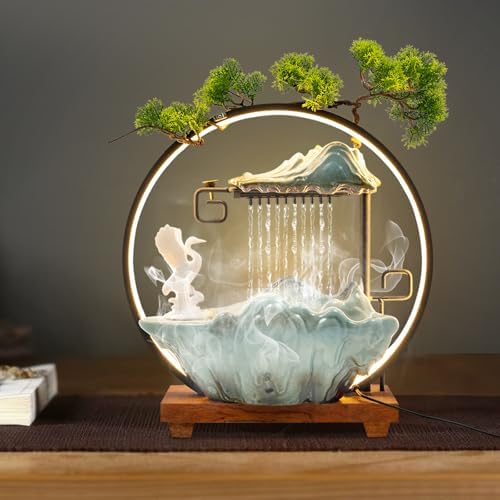 Haraisyo Romantic Tabletop Water Fountain with LED Light