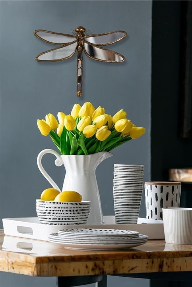 Dragonfly Wall Decor Resin Mirror Gold Handmade Retro Style 134x106in