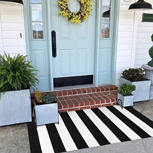 Black and White Striped Rug 236x512 Door Mat