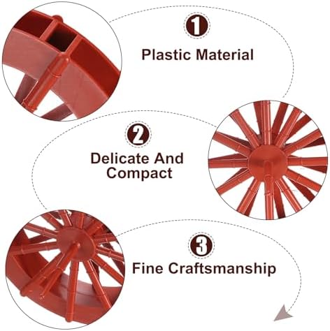 Uxcell 2 Pcs Fountain Water Wheel 59 Inch Desktop Decor Statue Aquarium Wheel Red