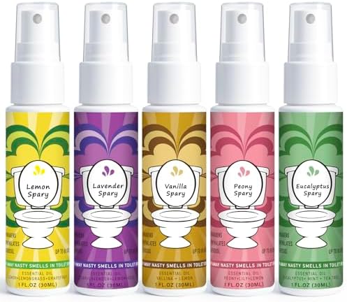 Travel Size Toilet Spray with 5 Essential Scents