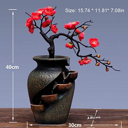 YKHB Tabletop Fountain Resin Indoor Landscape Decor