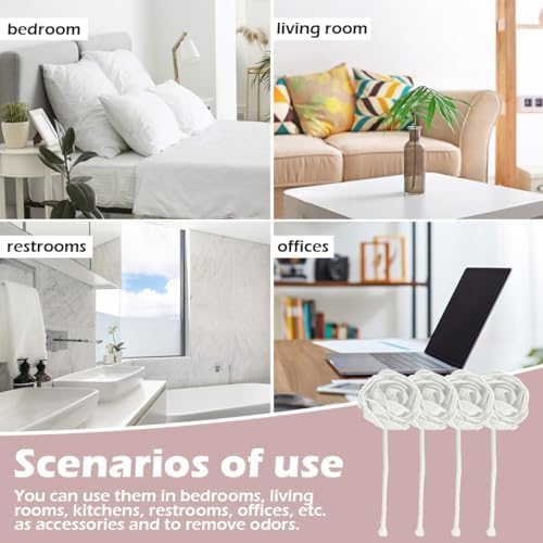DOERDO 4Pcs Flower Aroma Diffuser Set with Rope