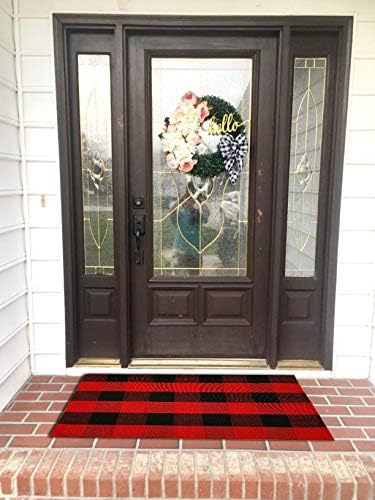 UKELER Buffalo Plaid Outdoor Rug 2x42 Feet