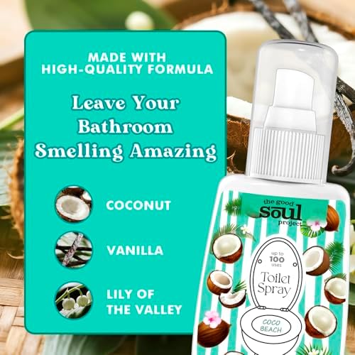Toilet Spray Coco Beach 2 Fl Oz Travel Size 2 Pack