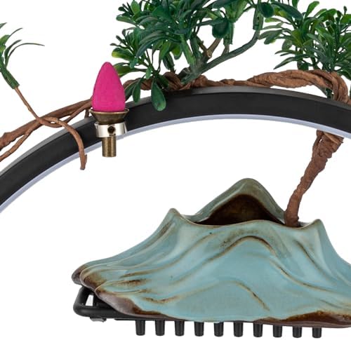 Tabletop Fountain with LED Ring Light and Incense Holder