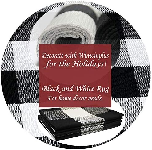 Winwinplus Buffalo Check Rug 236 x 512 Inch Cotton Washable Doormat for Home