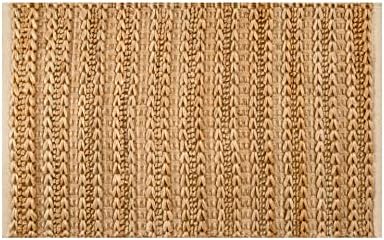 Handmade Jute Cotton Rug 2x3 Ft Reversible Farmhouse Decor