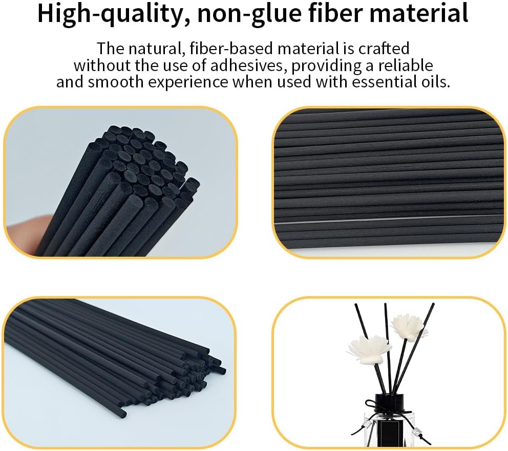 50PCS Black Fiber Diffuser Sticks 12 Inch Long