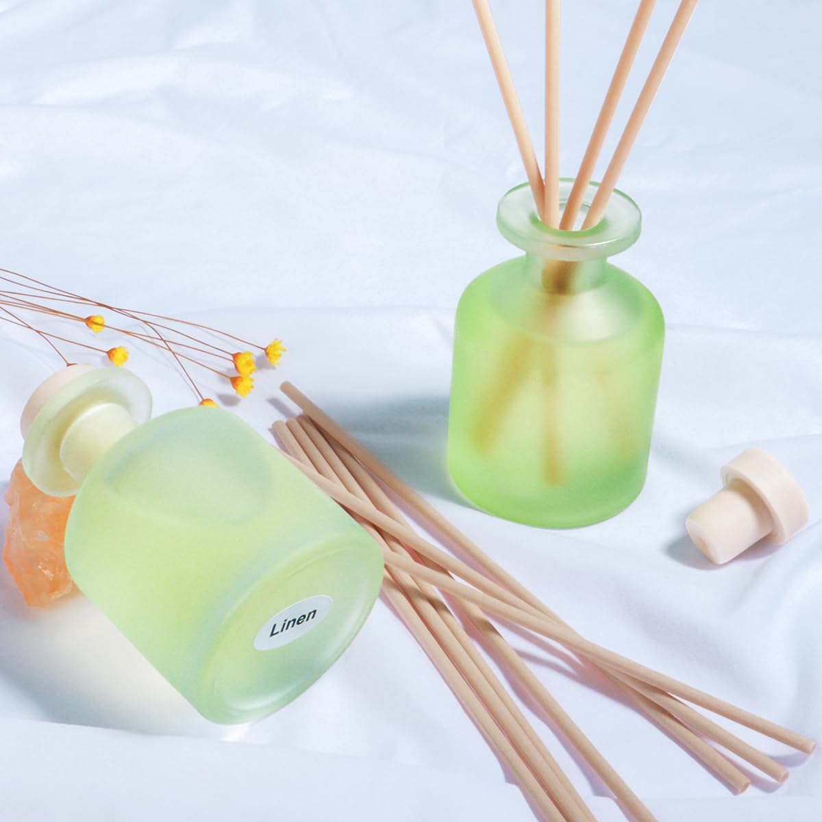 Jasmine Lily Linen Essential Oil Reed Diffuser Set 2 Pack