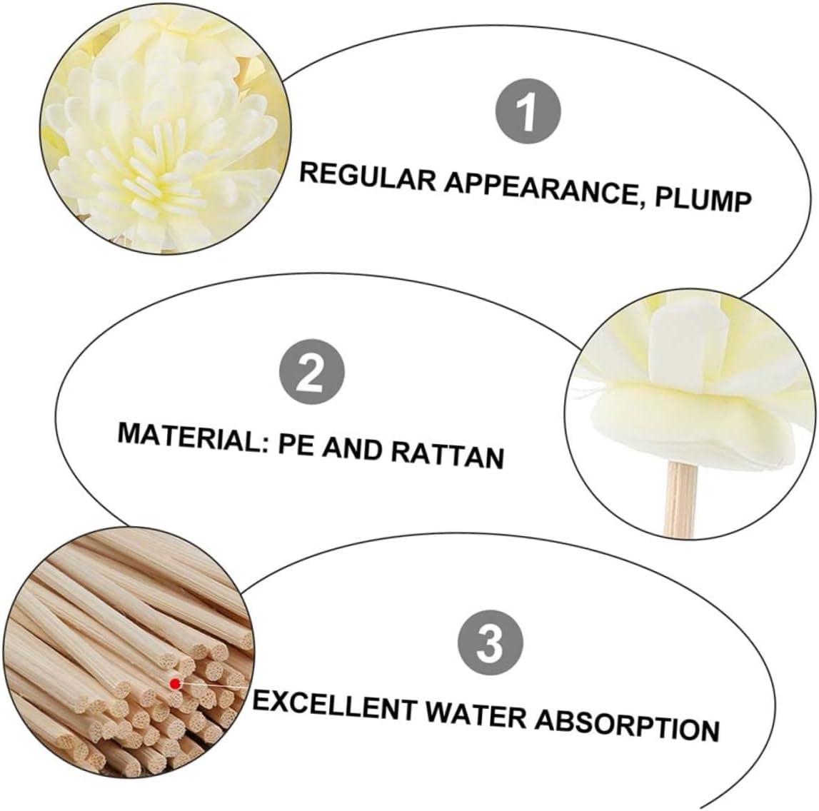 10 Pcs Diffuser Sticks Natural Rattan Set with Accessories