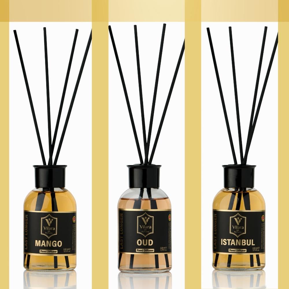 Vilara Reed Diffuser Set Pack of 3 Mango Oud Istanbul