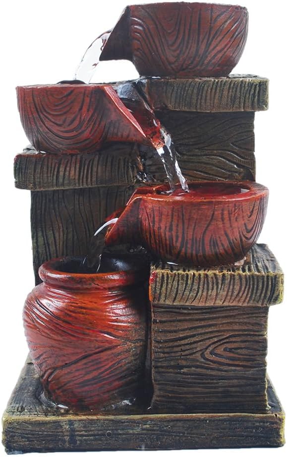Youugior Rockery Stream Tabletop Fountain with Automatic Pump and Switch