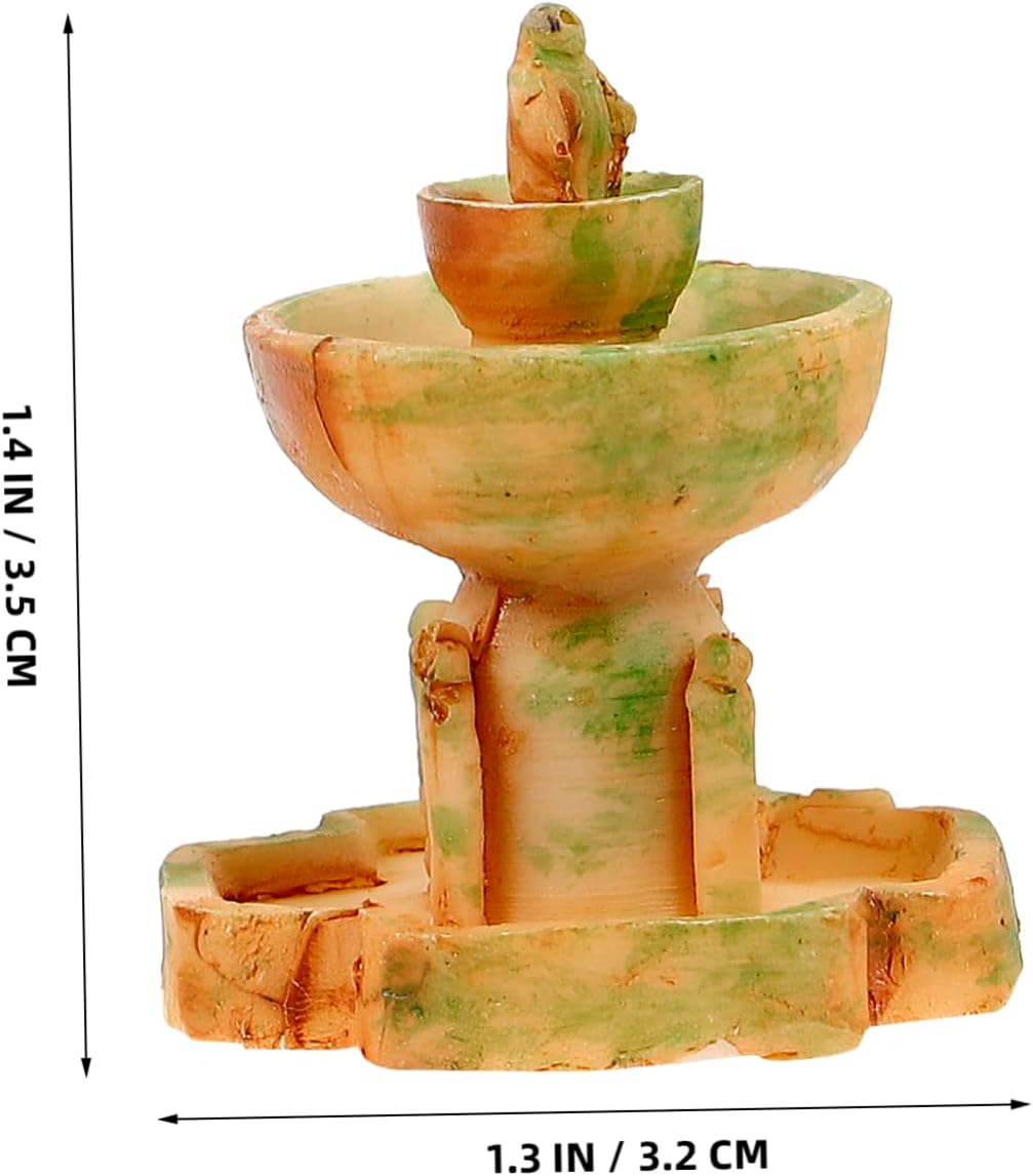 3Pcs Miniature Resin Fountain Decor for Tabletop and Fairy Garden
