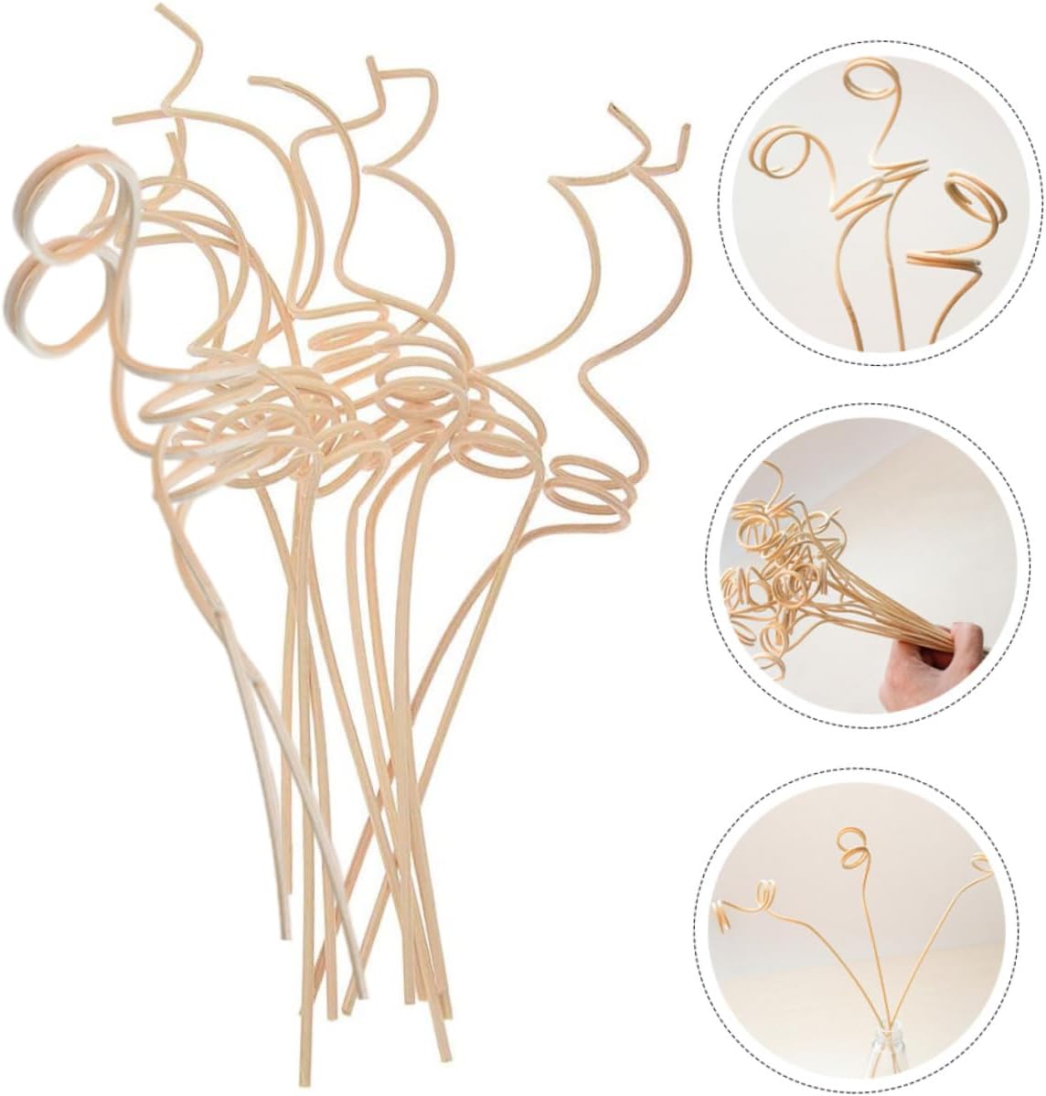 Wakauto 12-Piece Natural Aroma Diffuser Sticks Set for Home Fragrance and Bedroom Decoration