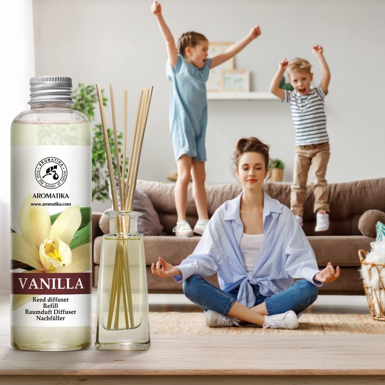 AROMATIKA Natural Reed Diffuser Set 4x68 Fl Oz