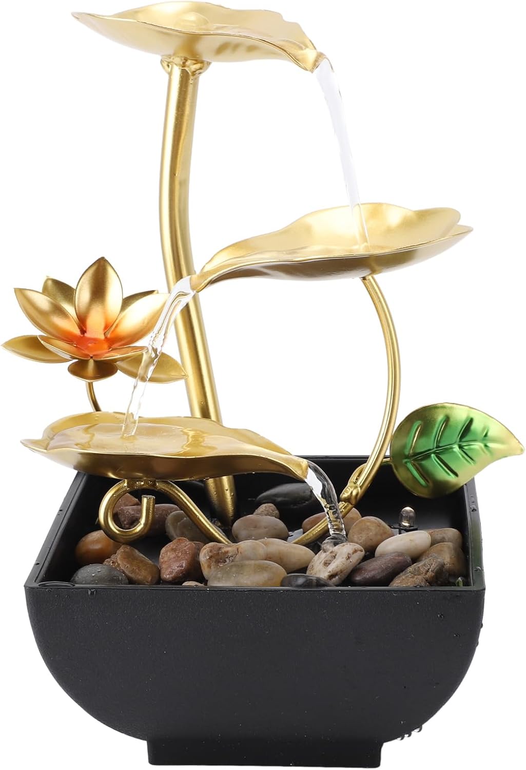 Leaf Tabletop Waterfall Fountain with LED 3 Tier