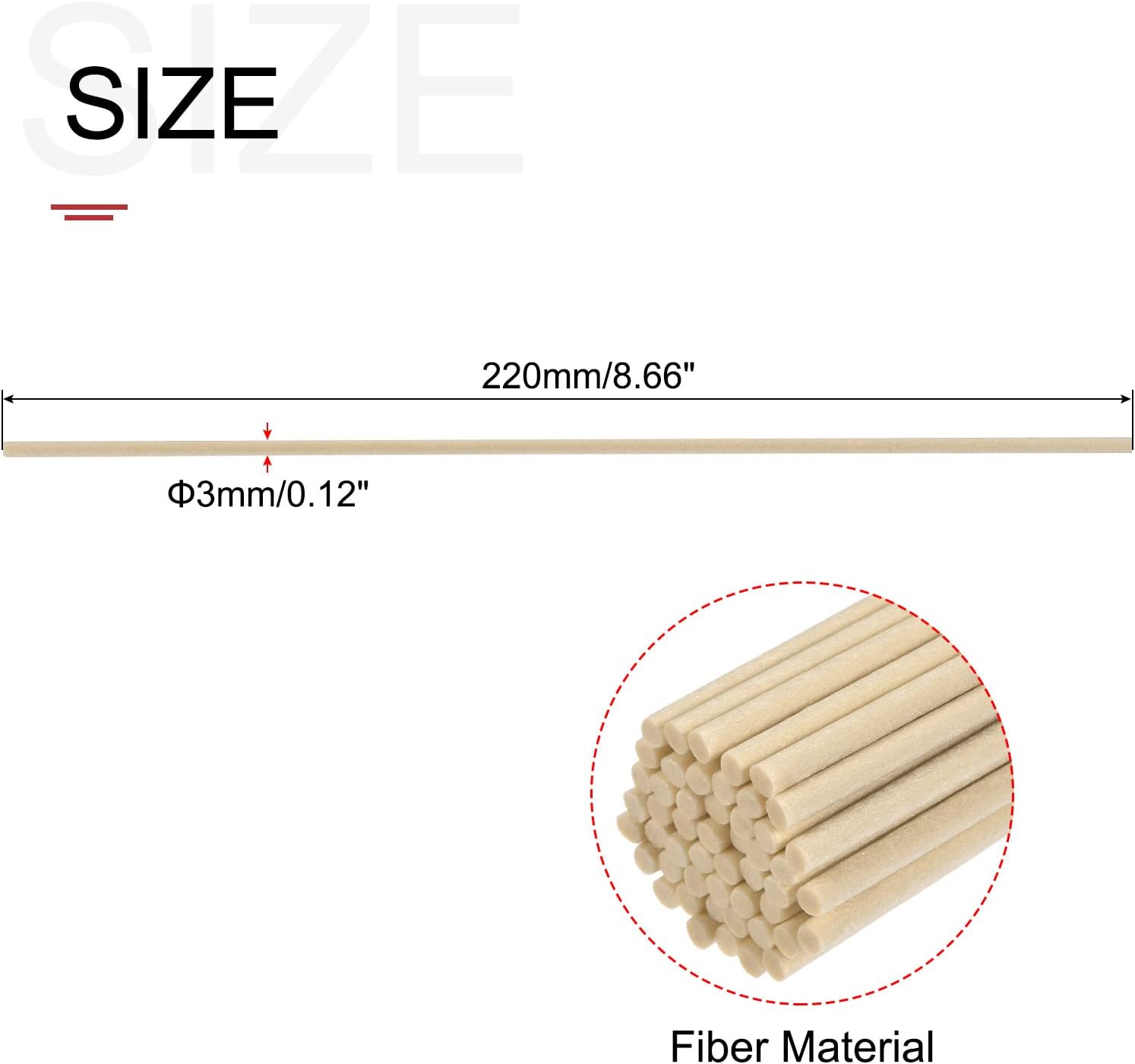 MECCANIXITY Fiber Reed Diffuser Sticks 86 x3mm Pack of 100