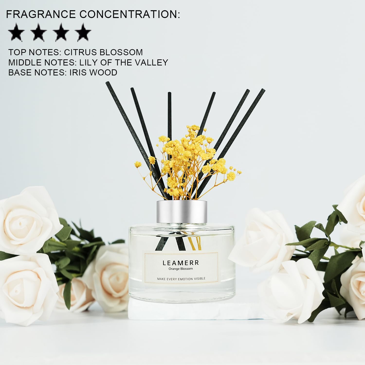 LEAMERR Reed Diffuser Set Orange Blossom 7 Fl Oz