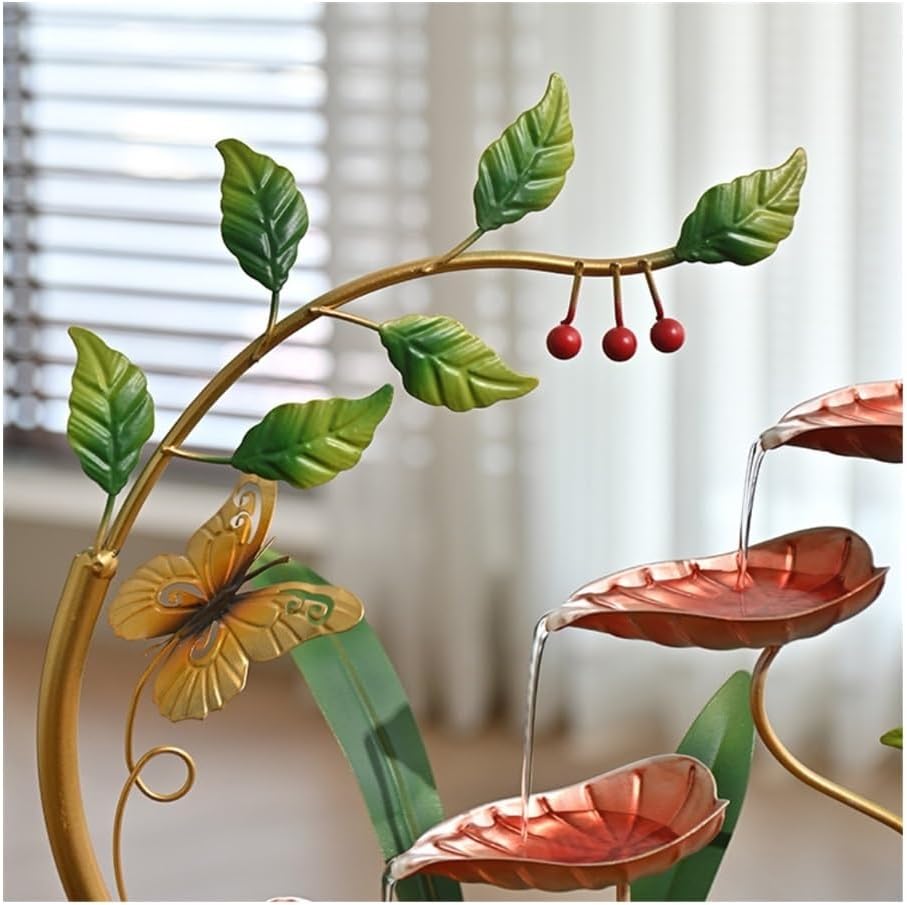 Gorttyeo Tabletop Fountain with Feng Shui Wheel Red