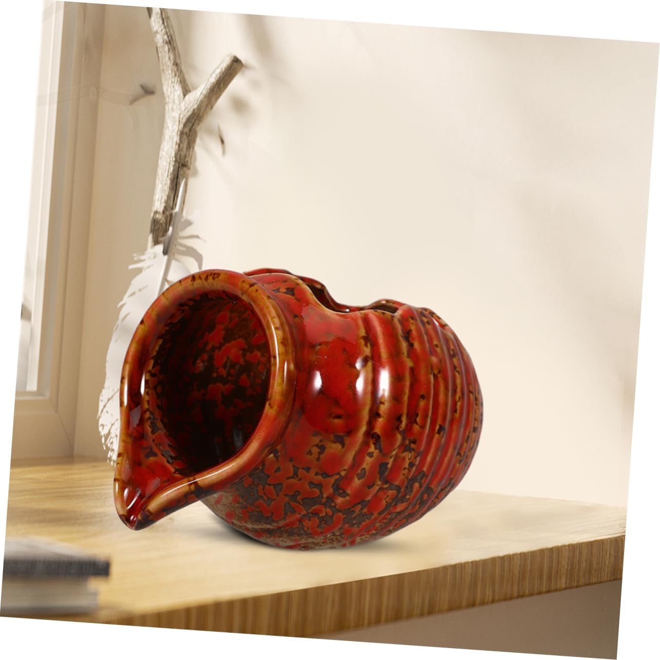 Ceramic Jar Water Fountain Rustic Zen Decor for Indoor and Outdoor Use