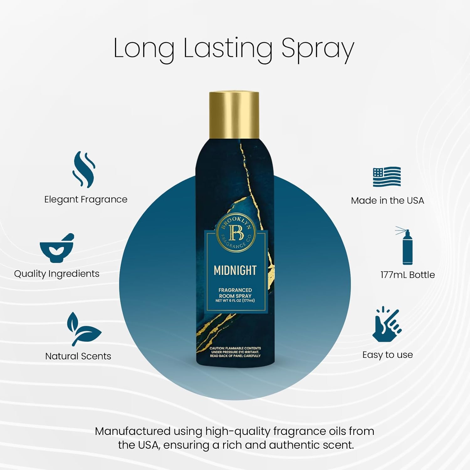 Brooklyn Fragrance Co Marble Room Spray - 6 Fl oz Midnight Air Freshener