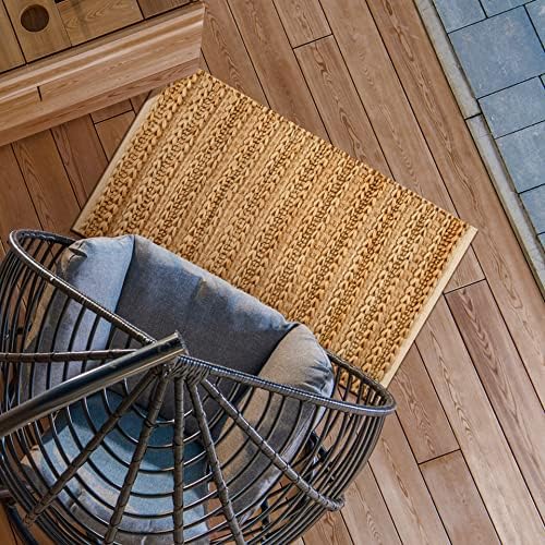 Handmade Jute Cotton Rug 2x3 Ft Reversible Farmhouse Decor