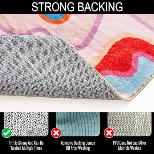 Vintage Abstract 2x3 Area Rug Hippie Style Non-Slip