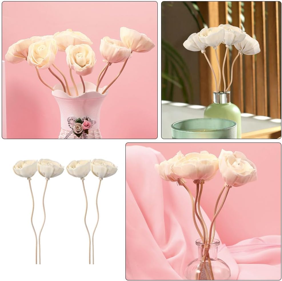 5PCS Rattan Diffuser Sticks with Artificial Flowers