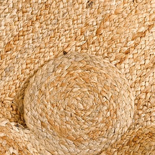 KLAVATE Scalloped Jute Area Rug 2x3 Feet