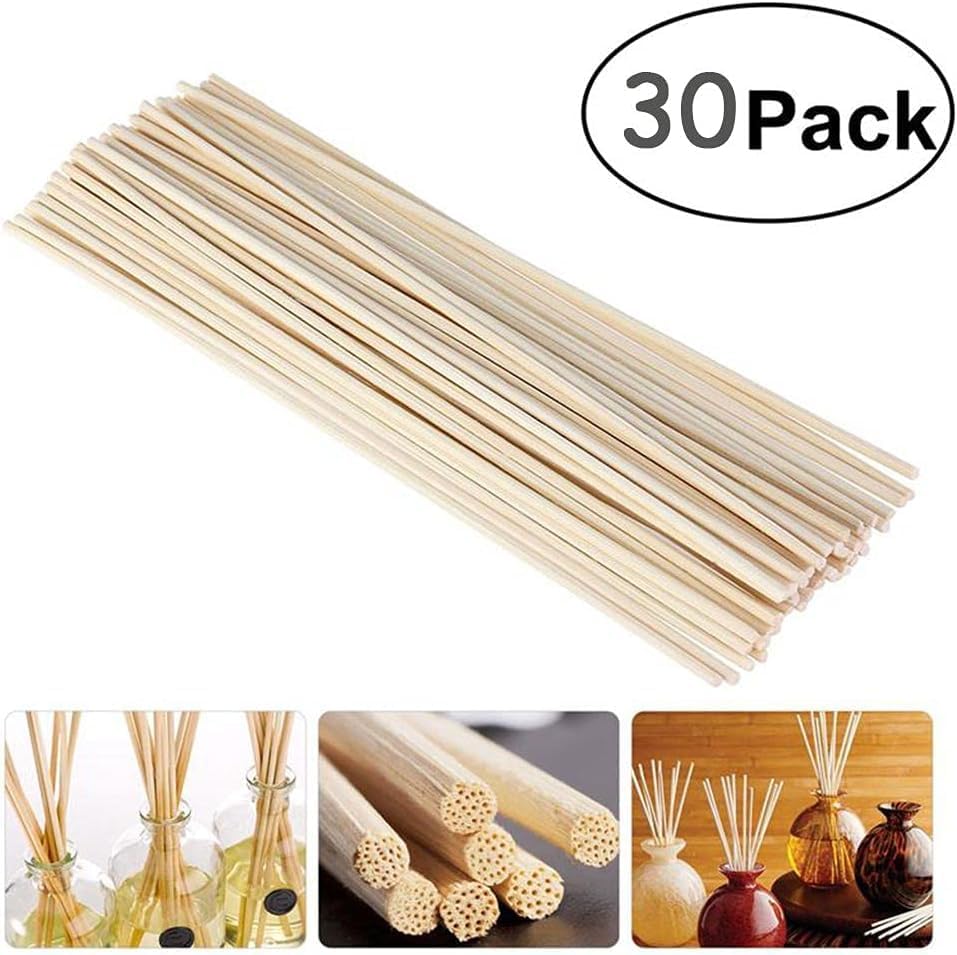 30 Pcs Reed Diffuser Sticks Natural Oil Aroma Diffuser Replacement Set for Home Office