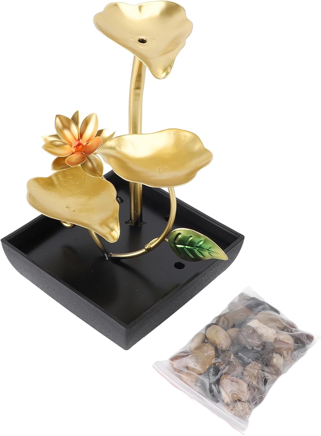 Leaf Tabletop Waterfall Fountain with LED 3 Tier