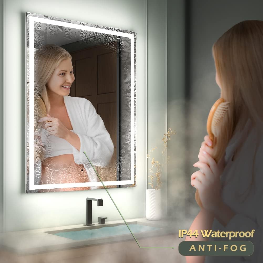 GP GANPE 32x40 Inch LED Bathroom Mirror with Bluetooth
