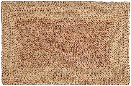 Jute Rug - Handwoven Natural Braided Reversible Rug for Living Room Kitchen Entryway Farmhouse Rustic Decor 24x36 Inch