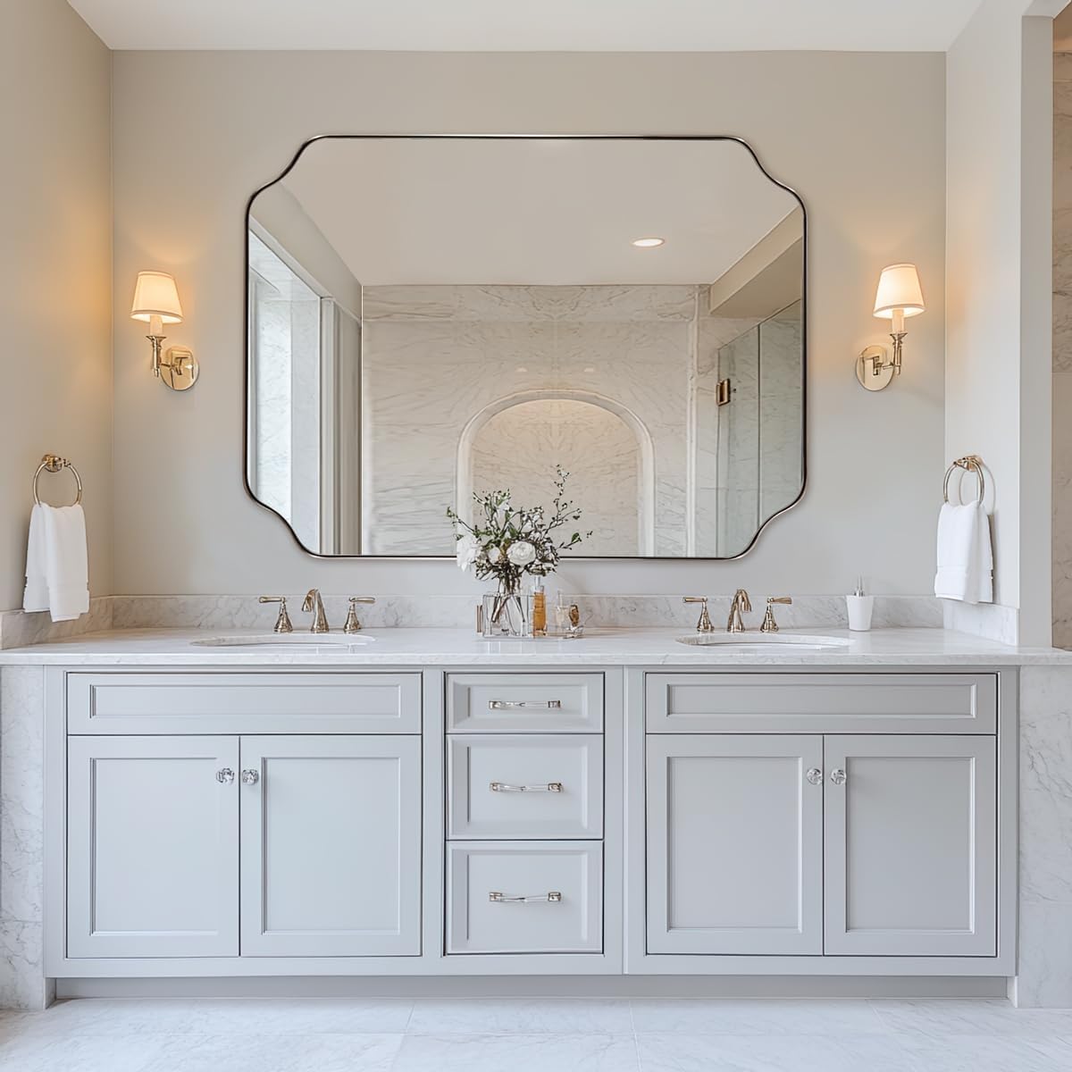 Andy Star 30x40 Inch Brushed Nickel Mirror