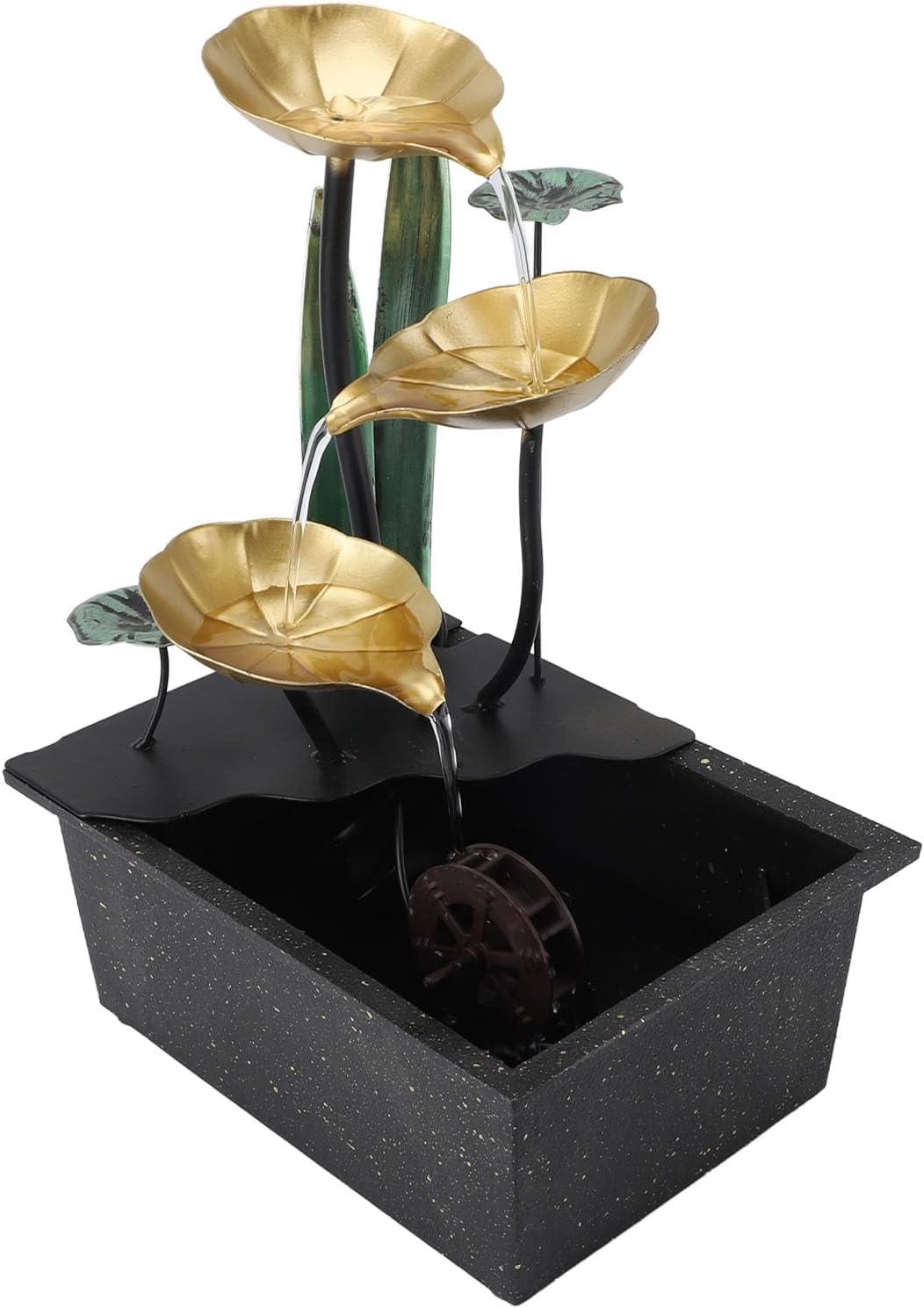 Compact Tabletop Fountain with LED Light and Adjustable Flow