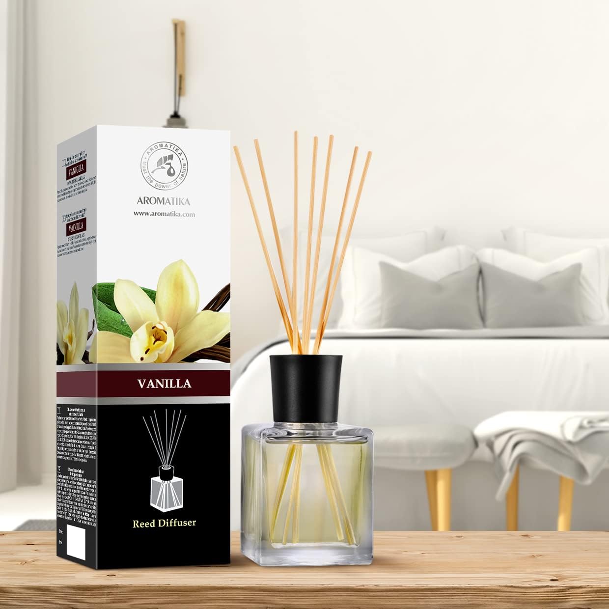 Vanilla Essential Oil Reed Diffuser Set 17 Fl Oz